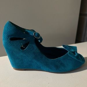 Browns blue suede wedge